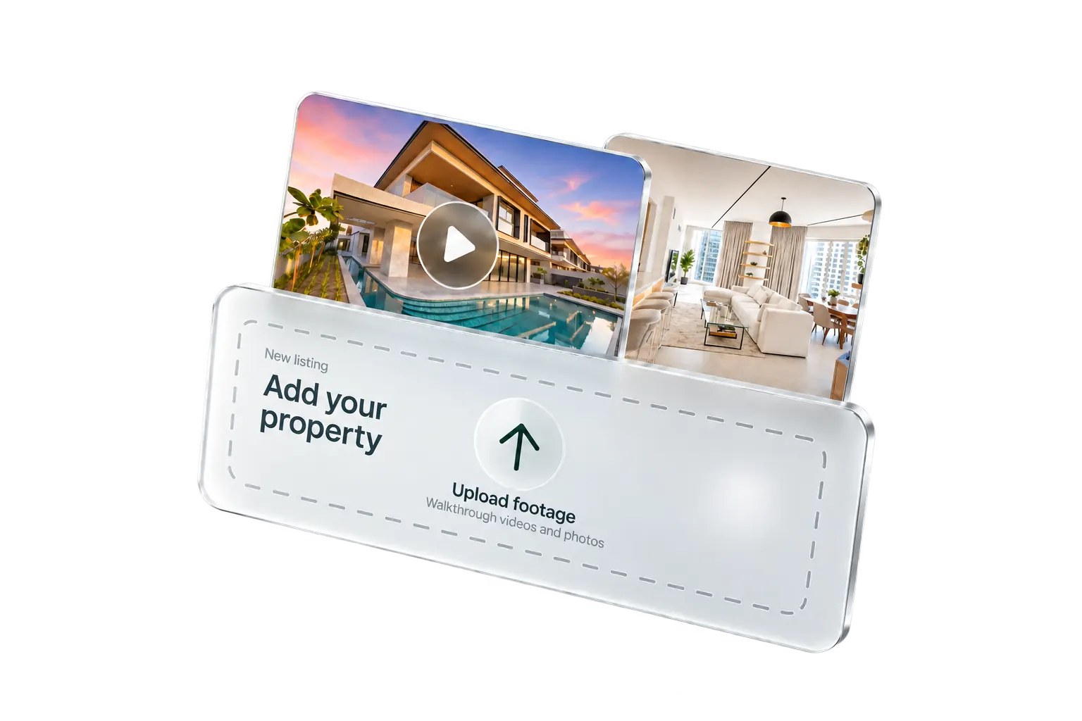 Upload a phone walkthrough or property photos to submit a listing.