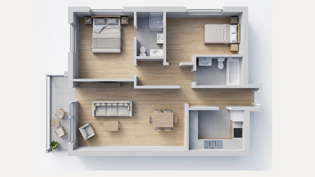 A floor plan from the same video. after editing