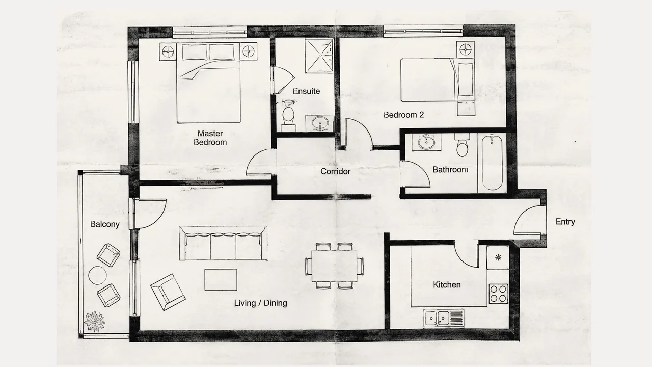 A floor plan from the same video. before editing