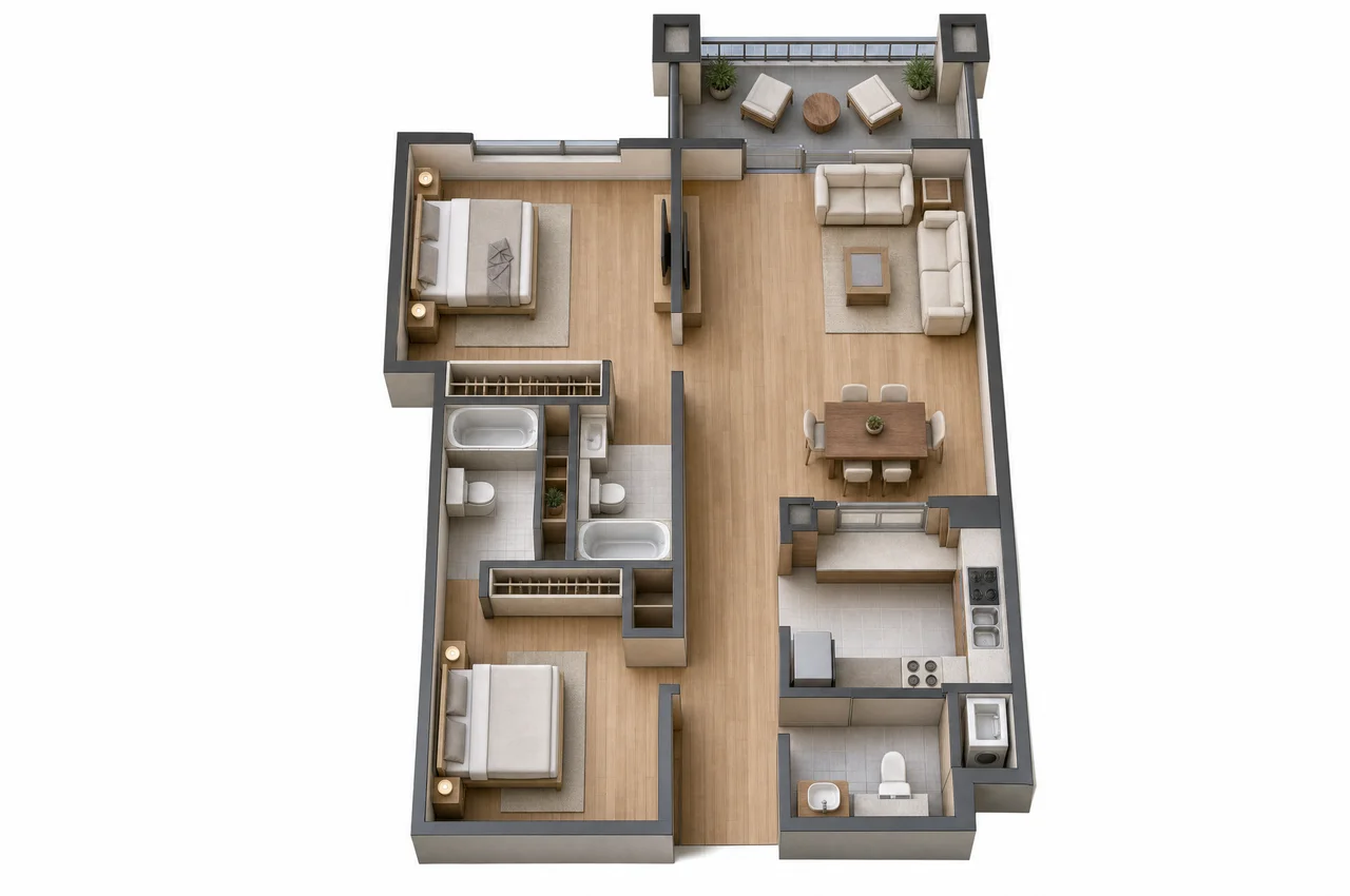 The lived-in townhouse floor plan