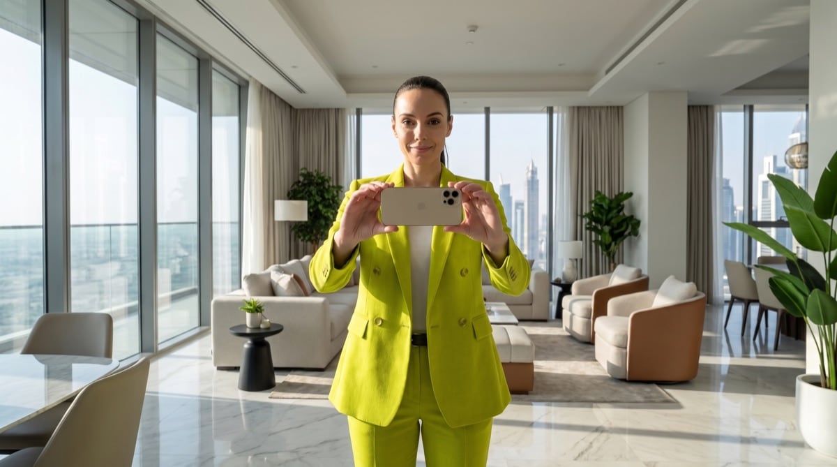 Example of holding a phone horizontally